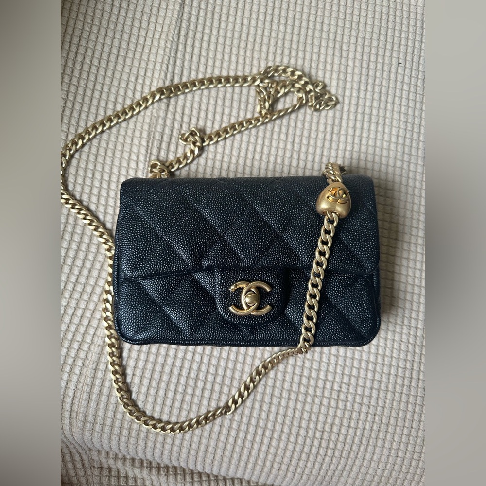 Chanel quilted mini sweetheart rectangular flap black
